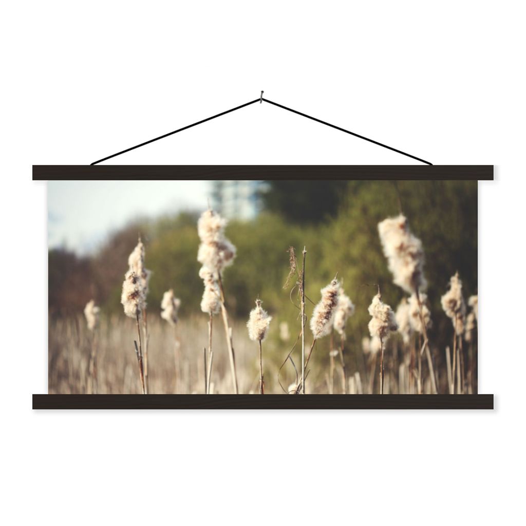 MuchoWow Textilposter Baumwolle - Sonne - Pflanzen 150x75 cm mit schwarzem Rahmen - Posterleiste