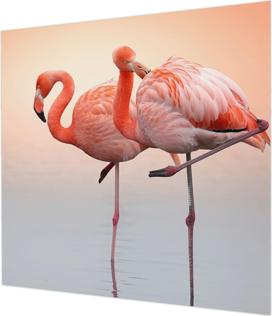 Wandtapete - Dekorative Tapete für Wohnzimmer - Tapetenfolie für Wanddekoration - 250x250 cm - Zarte Flamingos