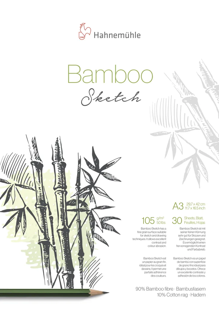 Hahnemühle 10628562 Sketchpad Bamboo - A3, 105 g/m², 30 fogli