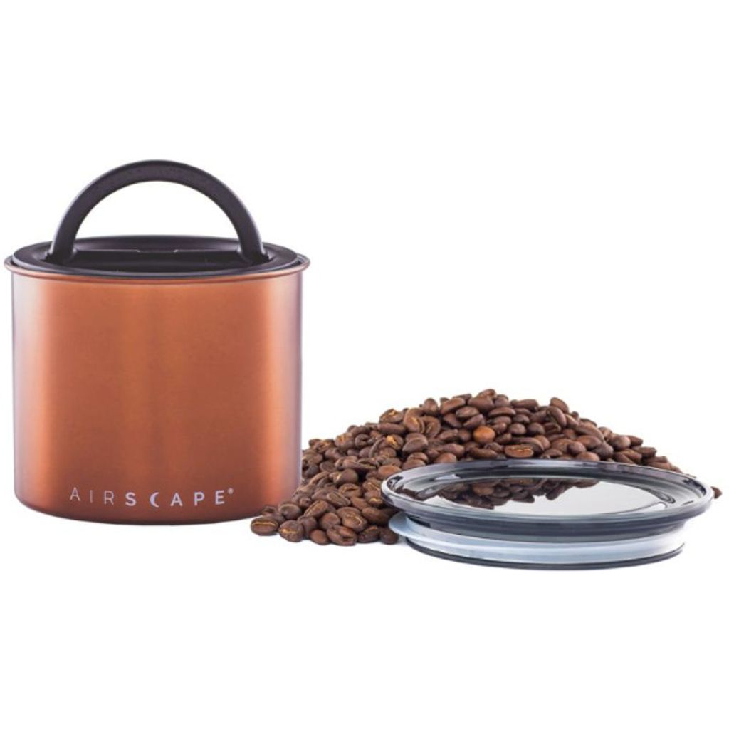 Airscape Edelstahl-Aromabehälter Klein, Kaffeedose, Aufbewahrungdose, Edelstahl, Kupfer gebürstet, AS2704