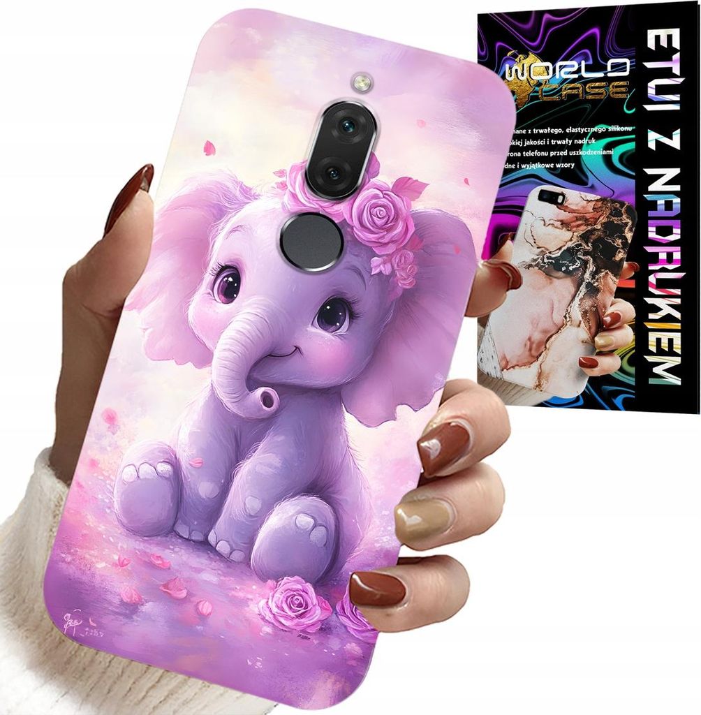 Hülle Für Huawei Mate 10 Lite - Niedlicher Elefant Auf Rosa Hintergrund Hülle + Folie