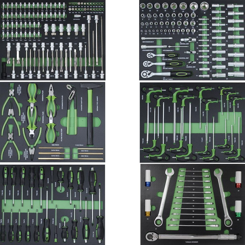6 x Werkstattwageneinlagen 520 x 400 mm bestückt mit 254 Produktbild 