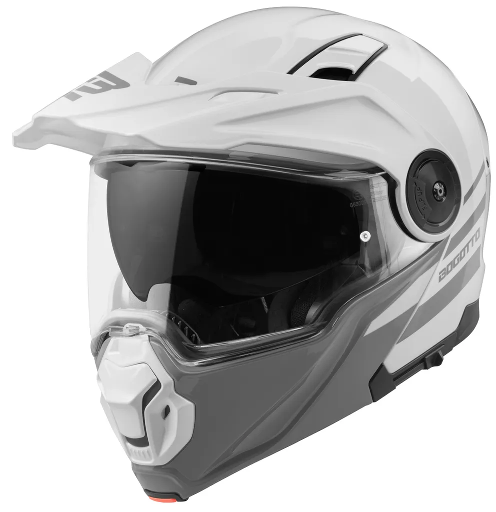 Casque moto Bogotto FG-102 Duo blanc XL pour touring et ville modulable