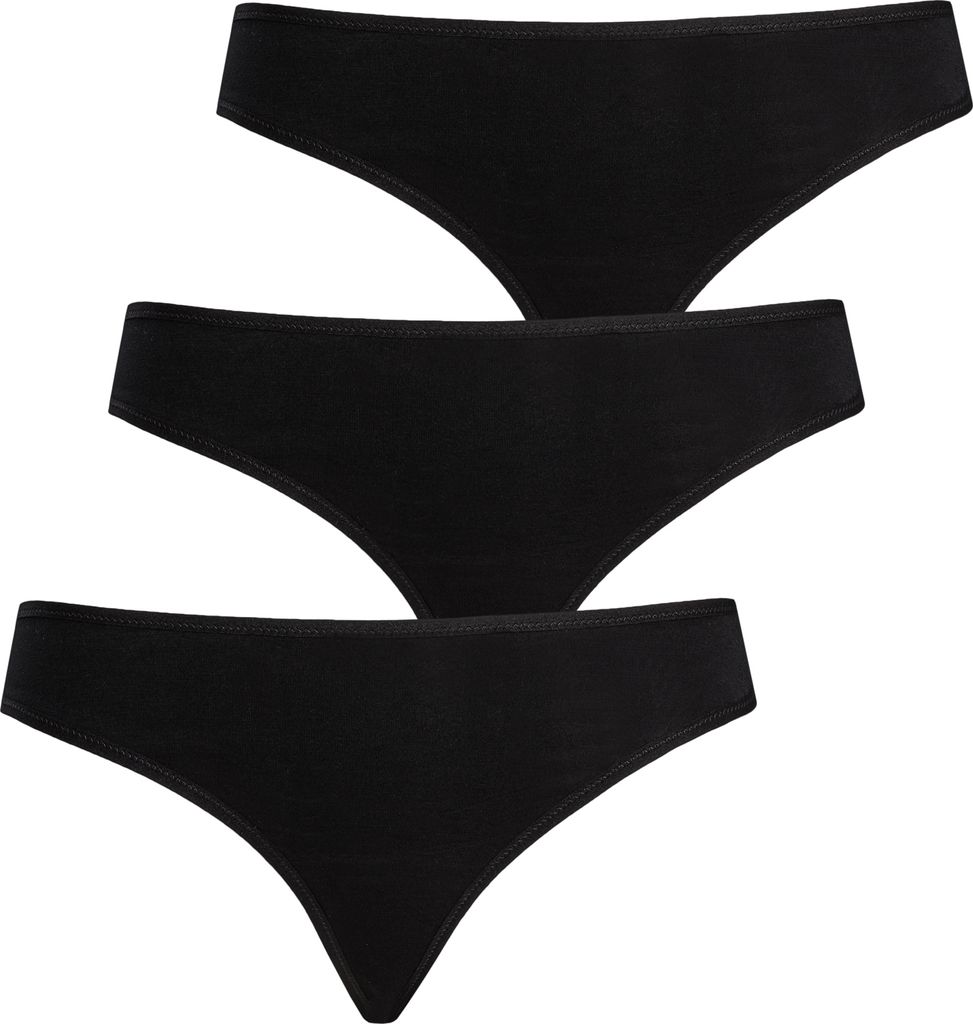 Teyli 3er pack: Klassischer Bamboo-Tanga Brazistri Female 575-3 schwarz XL