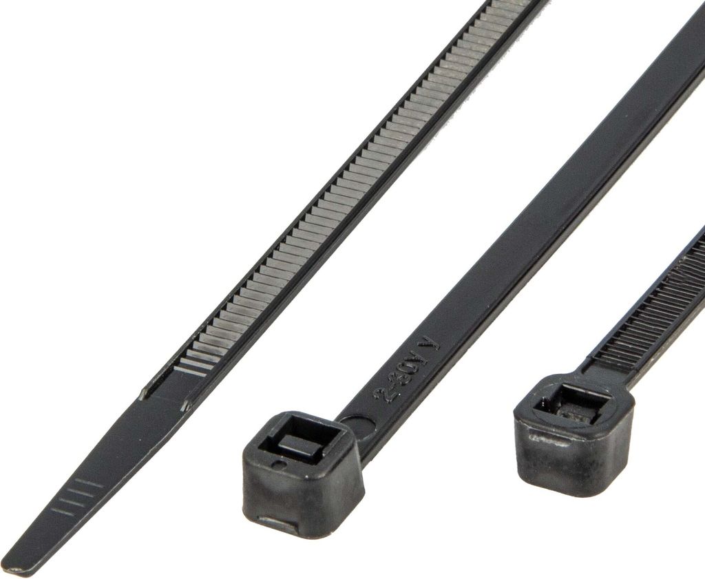MASTERPROOF PROFESSIONAL Kabelbinder-Set 60-teilig, Nylon, schwarz, 2,5 mm x 100/150/200 mm, je 20 Stück