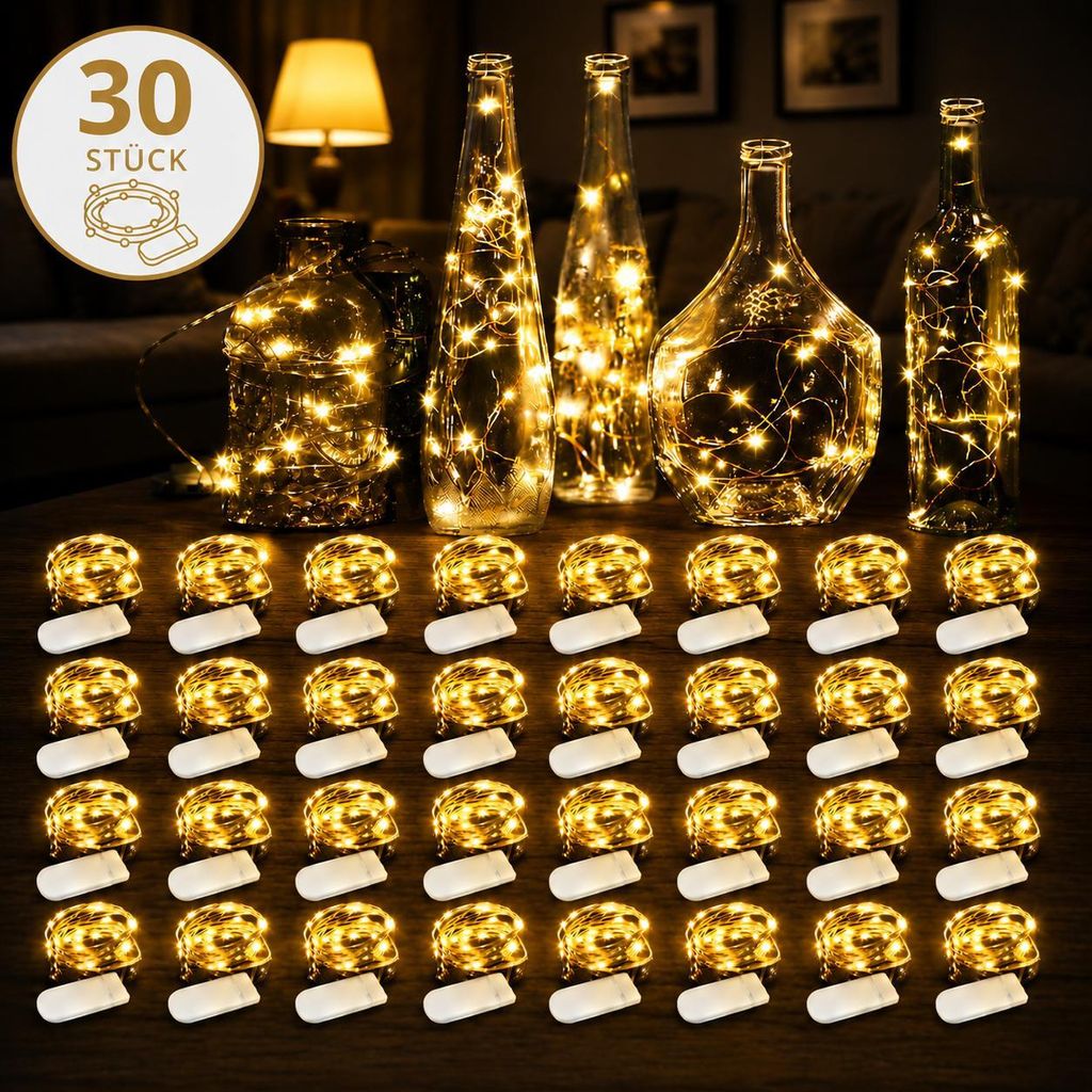 LED Mini-Lichterkette – 30er Set, je 2 m, 20 LEDs, Produktbild 