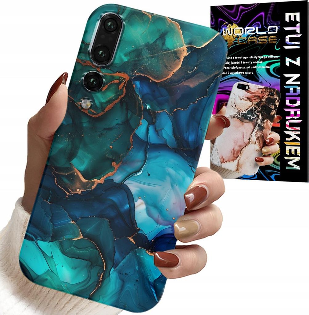 Fall Für Huawei P20 Plus - Blau Grün Marmor Zurück Designs