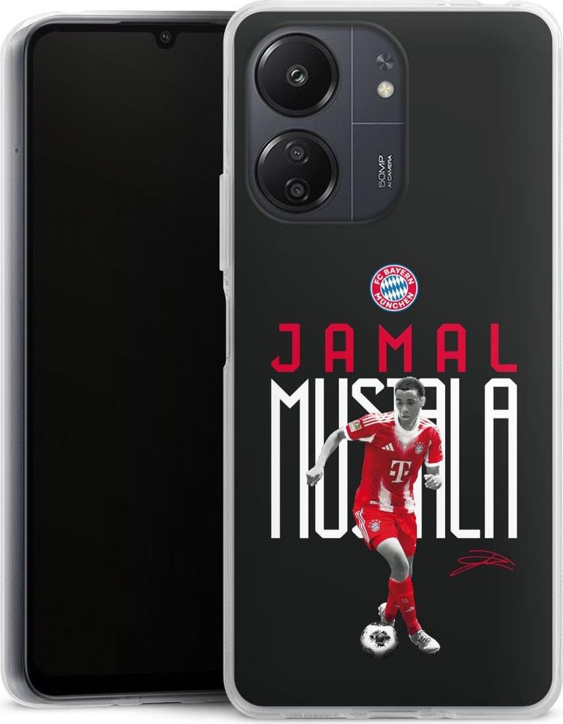 DeinDesign Handyhülle für Xiaomi Redmi 13C 4G Silikon Hülle Case Smartphone Schutzhülle FC Bayern München Offizielles Lizenzprodukt Jamal Musiala