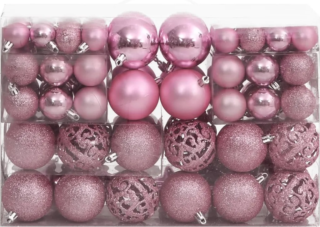 Décorations de Noël Rosa : lot de 111 boules incassables légères