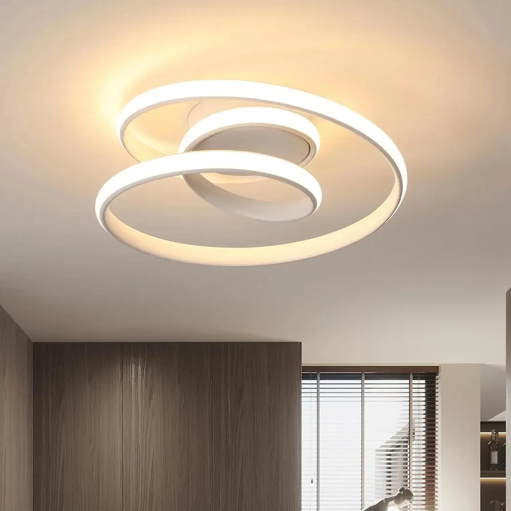 Plafonnier LED design blanc chaud pour éclairage salon et chambre - 2