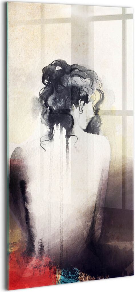 Designer Glasbild - Wandbild - Glas Bild - 60x120 cm - Frauenporträt