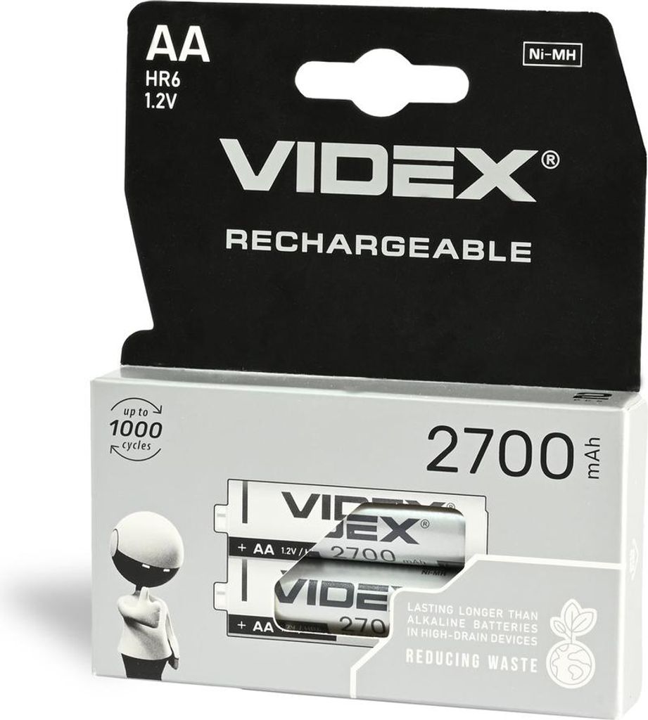Ni-MH-Akku VIDEX HR6 2700mAh 2 Stück Blisterverpackung