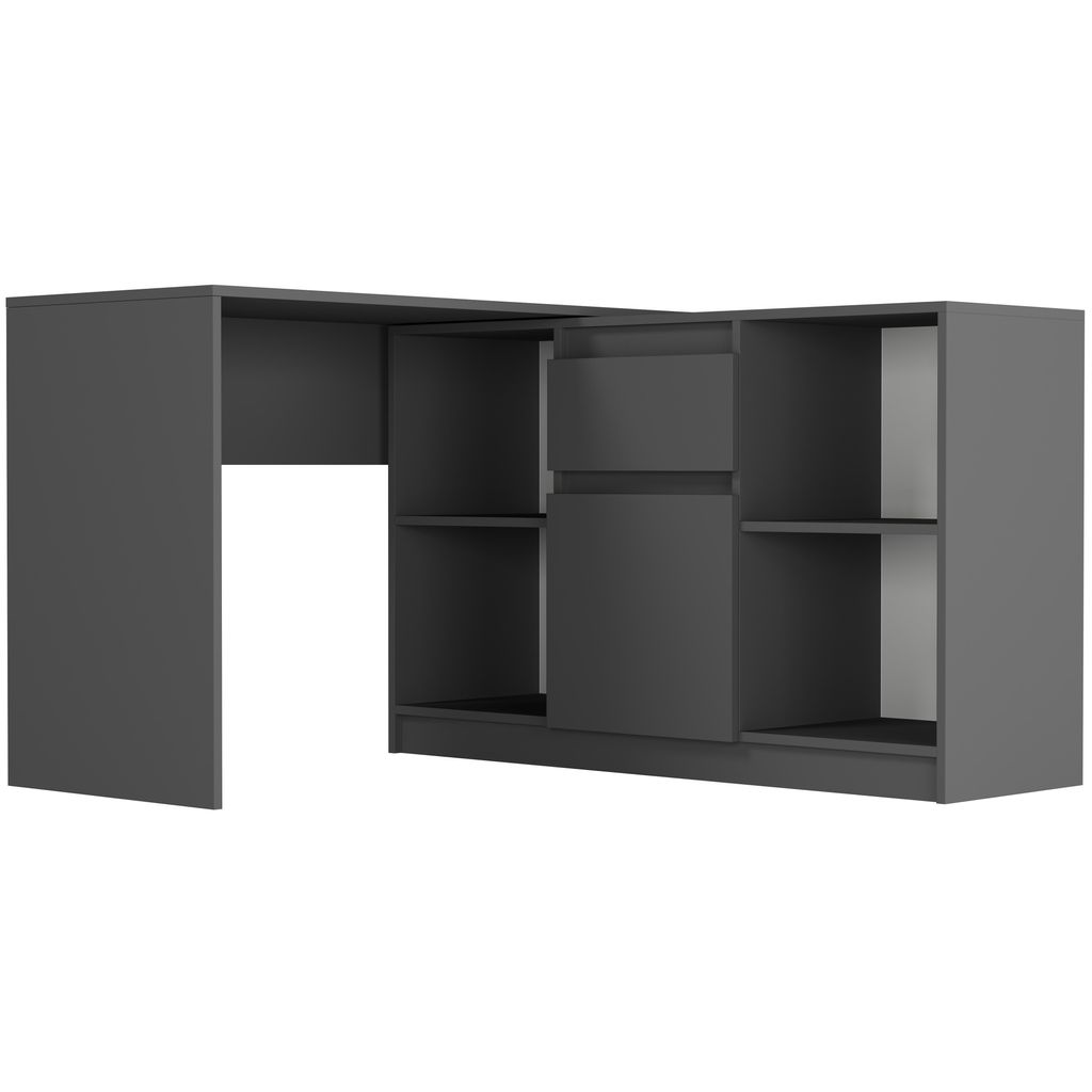 Framire Eckschreibtisch rechts 120 x 120 cm, Modell MODERN N14, Anthrazit