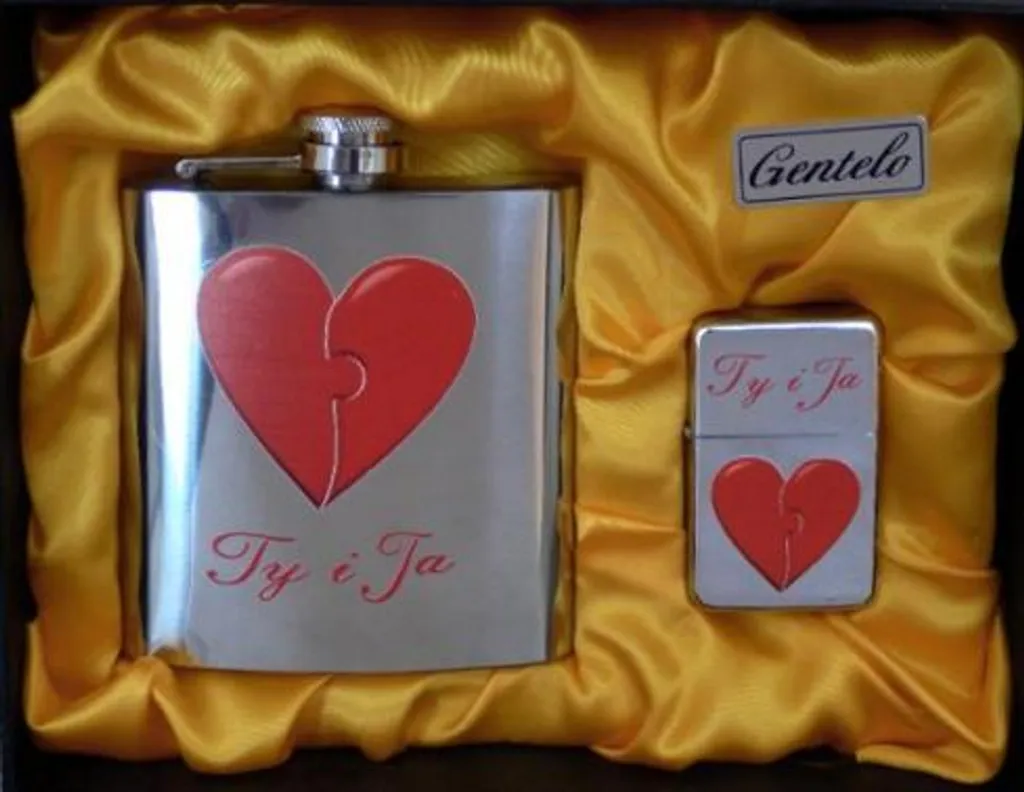 Fiaschetta Multiuso in Acciaio Inox con Accendino You and Me 7oz