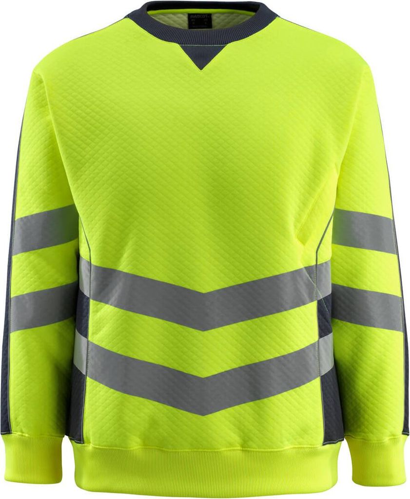 MASCOT Wigton Sweatshirt Größe 3XL, hi-vis gelb/schwarzblau | Packung (1 Stück)
