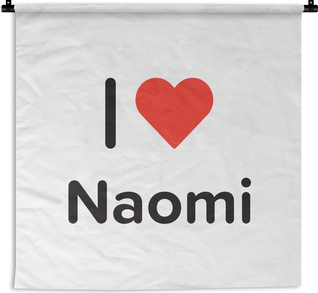 MuchoWow Wandteppich Wandbehang Ich liebe - Naomi - Mädchen 150x150 cm Tapisserie Dekoration Wandtuch - Wohnaccessoires - Modernes
