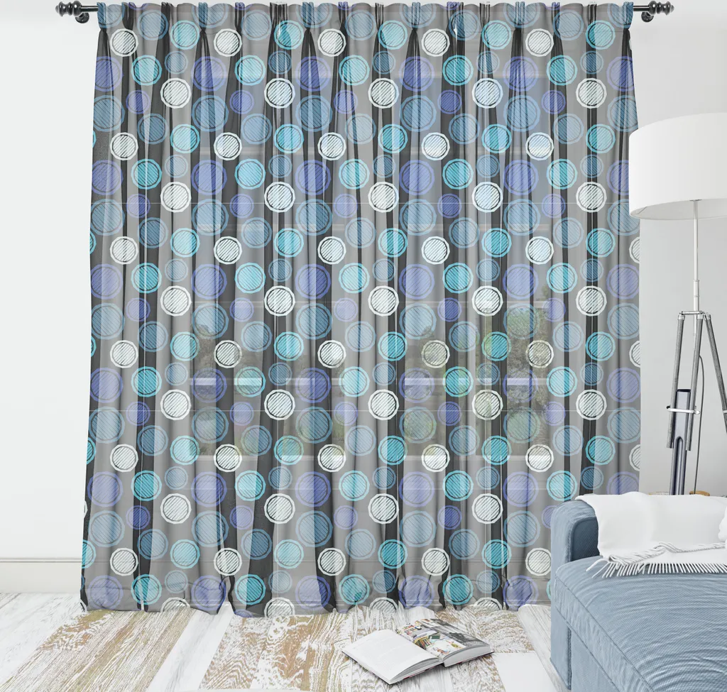 Arazzo Moderno ABAKUHAUS Blu Pois 210x274 per Camera e Soggiorno