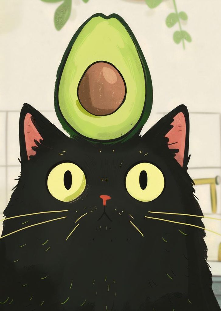 Poster 64x90cm Avocado auf dem Kopf