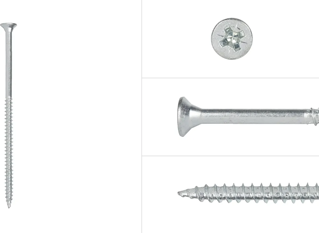 Viti per pannelli truciolari zincate 5 x 100 mm Pozidrive a filettatura parziale - confezione da 200 viti