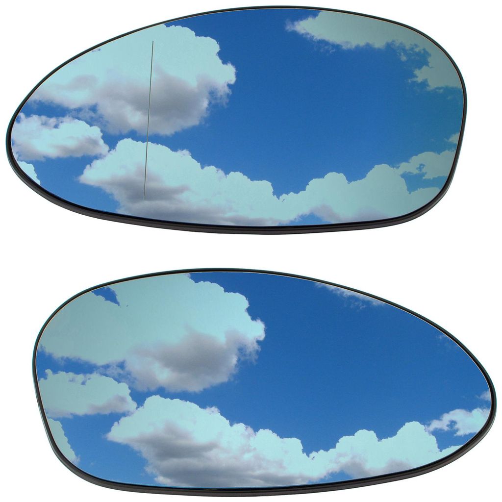 BMW 1 E81 / E82 / E87 / E88 04-13 Spiegeleinsätze BEHEIZT BLAU links + rechts 2-teiliges Set