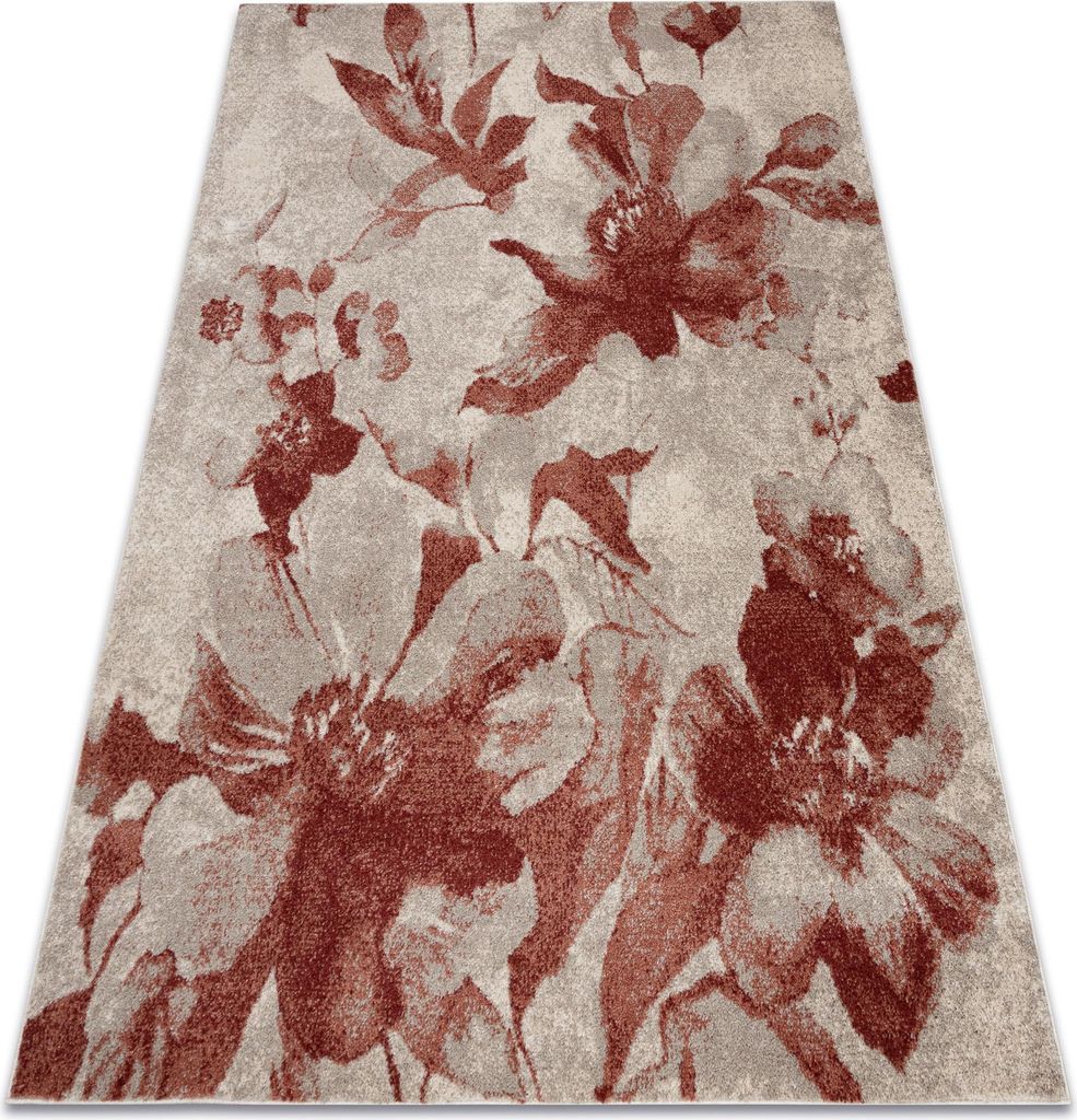 Teppich FUSION 8259 creme / rotwein - Blumen, modern, abstrakt rot 120x170 cm
