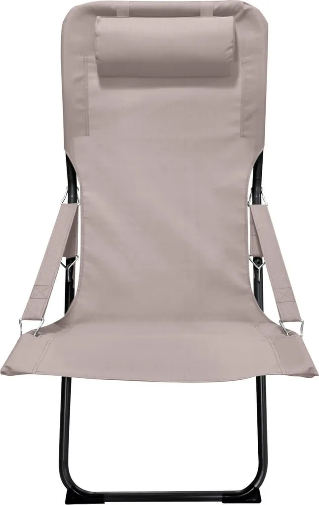 Sdraio Rebecca Mobili Tamatim Pieghevole Beige Grigio | Comfort Esterno - 3