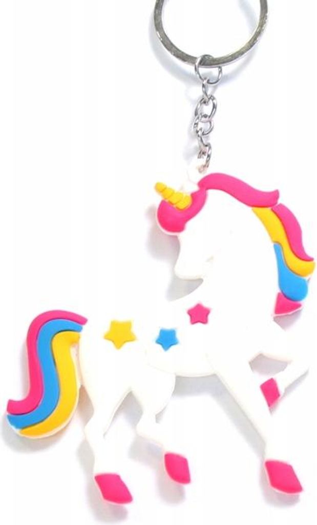 Einhorn Schlüsselanhänger Gummi 9cm - Süßer Anhänger für Kinder Rucksack & Tasche Geschenkidee