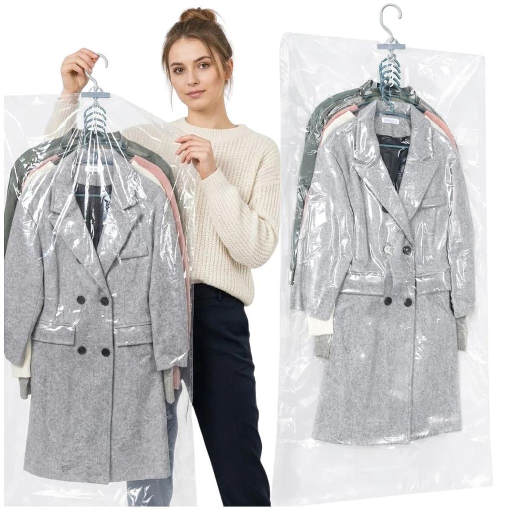 Vakuum-Hängebeutel für Kleidung, transparent, 70 x 130 cm Produktbild 
