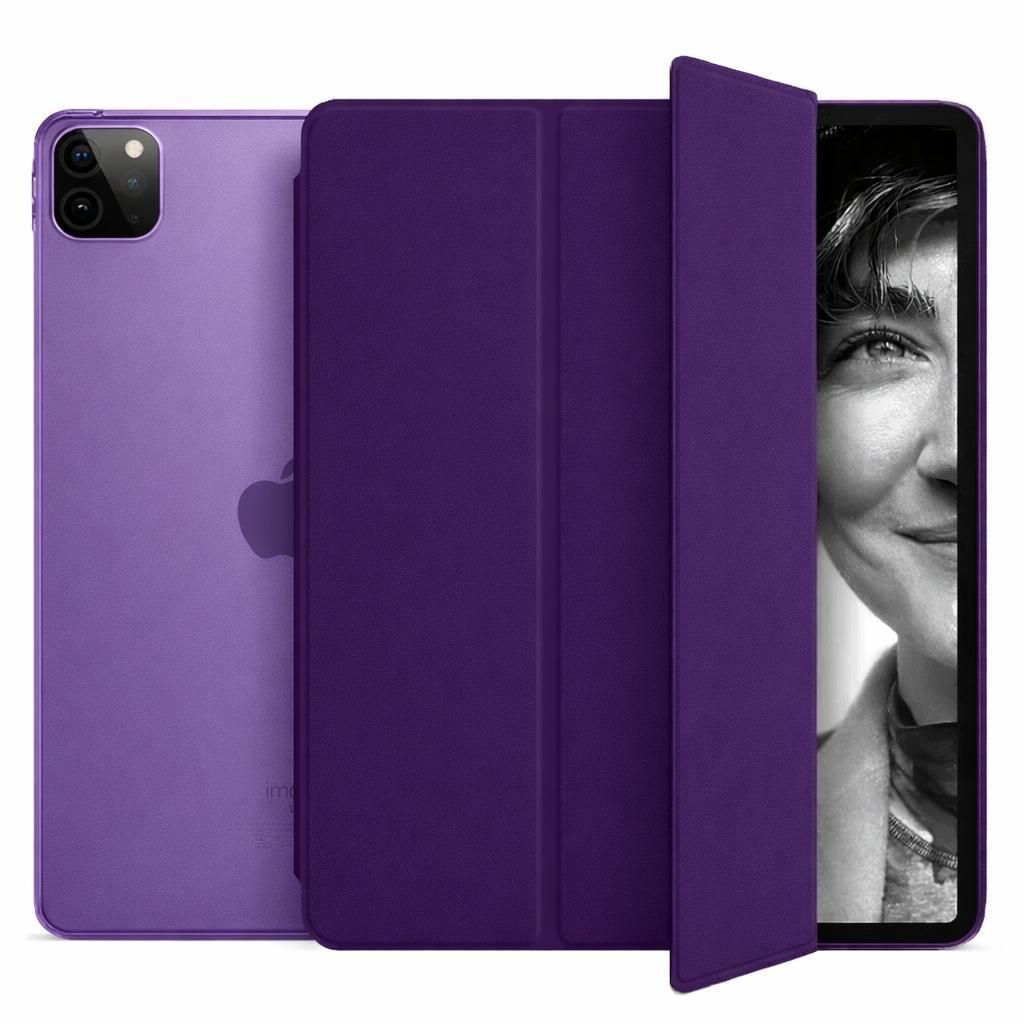 Schutz Hülle für Apple iPad Pro 12.9" 6./5./4. Generation 2022 2021 2020 Smart Cover Tasche Standfunktion dünn Etui - LILA