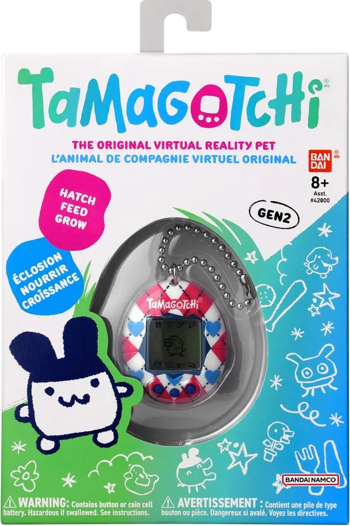 Animal Virtuel Tamagotchi Argyle Heart - Jeu Électronique Bandai Vintage