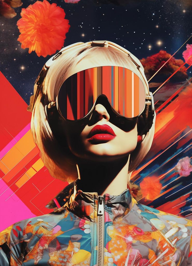 Plakat 13x18cm Retrofuturistische Muse