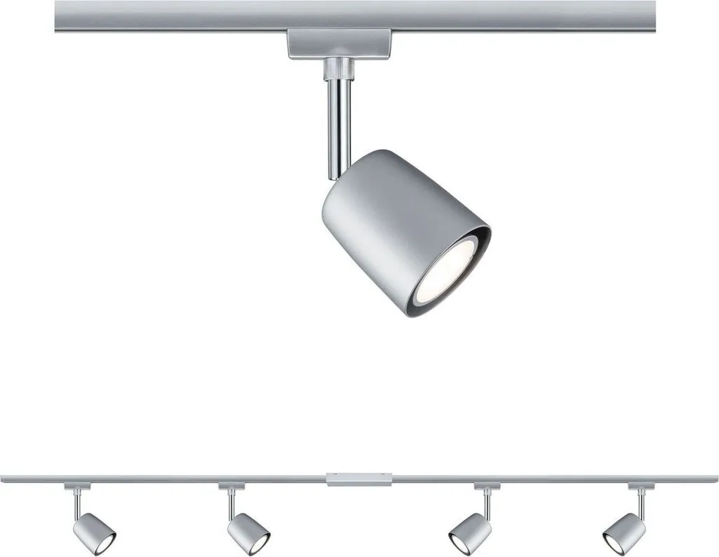 Kit Paulmann URail 4 Lampes Chrome Chrome 96897 Orientable et Extensible