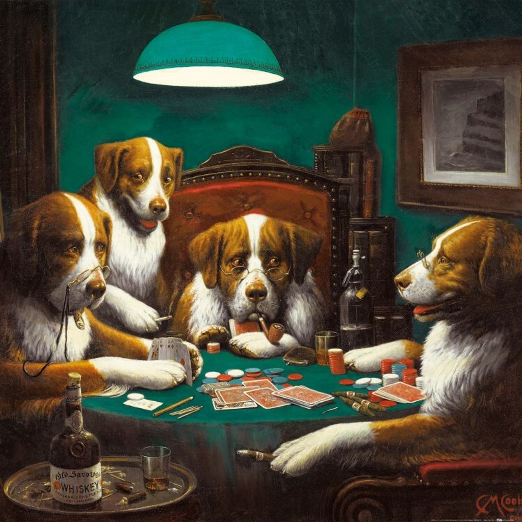 Cassius M. Coolidge Kunstdruck Bild - Poker Game 1894 (70 x 70 cm)