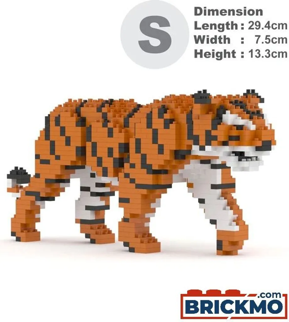 Tigre JEKCA Incassable - Statue en Briques Stable pour Collectionneur