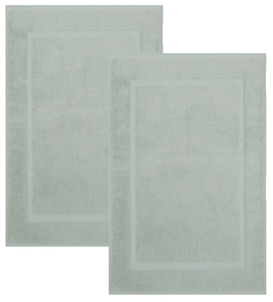 Tapis de Bain Doux 50x70 cm Vert Foin - Lot de 2 Coton 650 g/m² Oeko-Tex