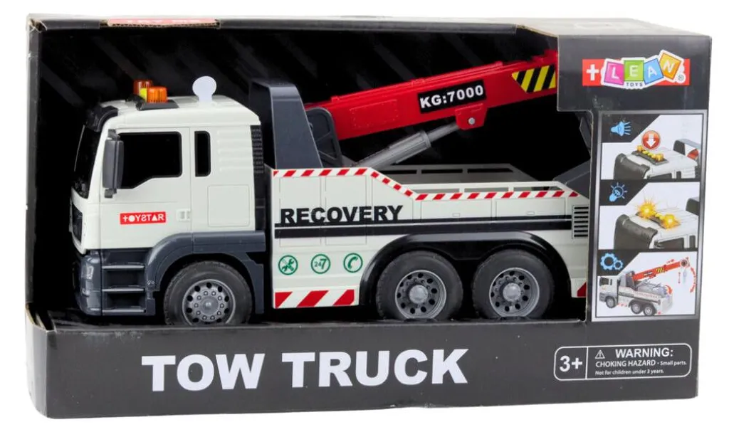 Camion de chantier blanc : finissez vos travaux avec grue sonore et feux - 3