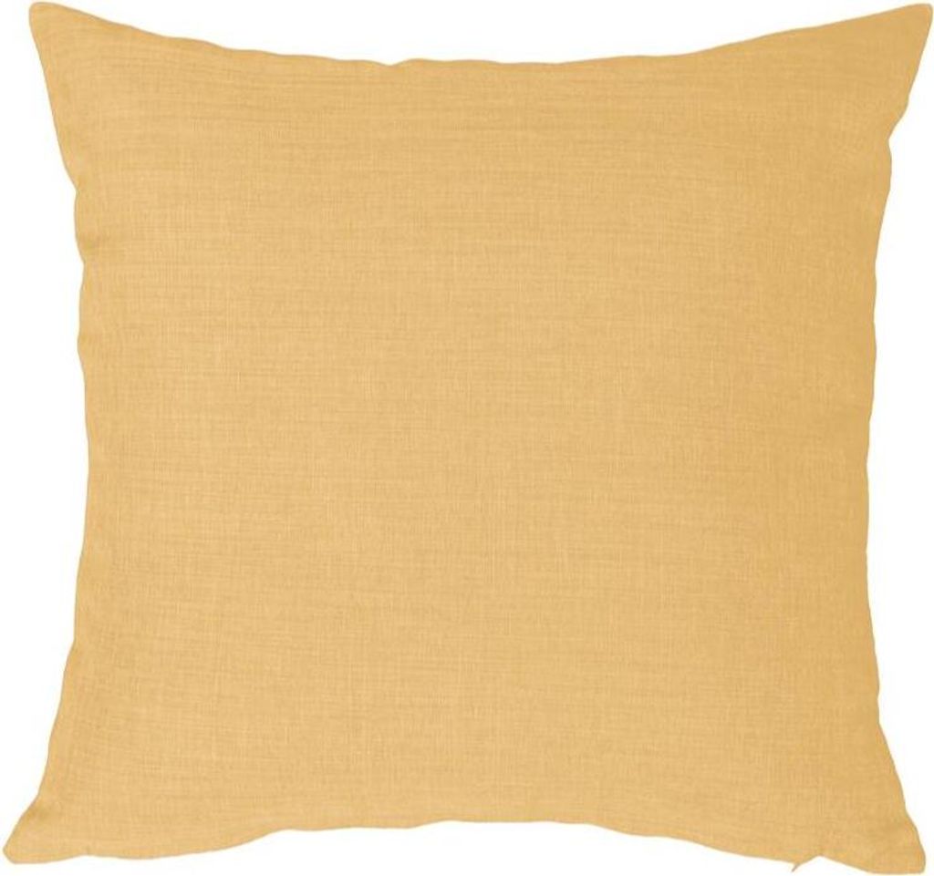 Kissenbezug 80x80 cm gelb Struktur Leinenoptik Kissenhülle für Dekokissen