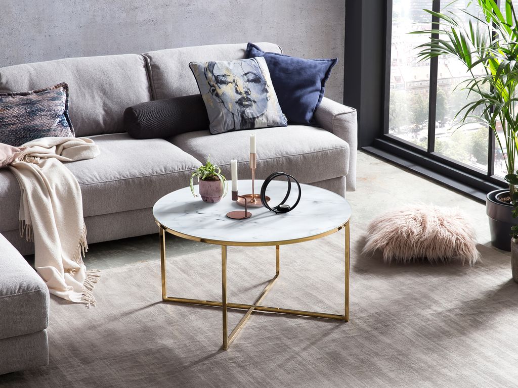 SalesFever Couchtisch 80 cm | Glasplatte foliert in Produktbild 5