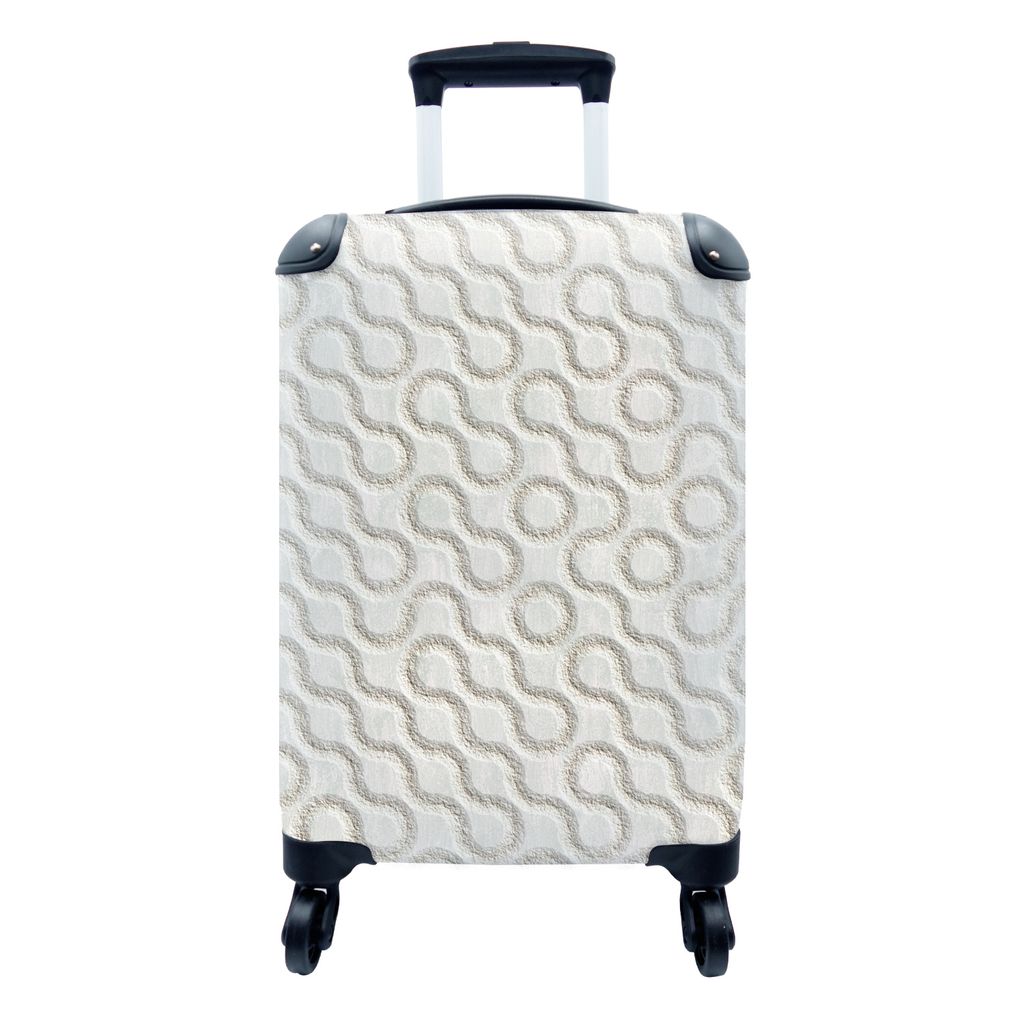 MuchoWow Koffer Handgepäck Trolley Rollkoffer Kleine Reisekoffer mit 4 Rollen - Steine - Abstrakt - Muster - Industriell - Cabin Size < 55x40x23...