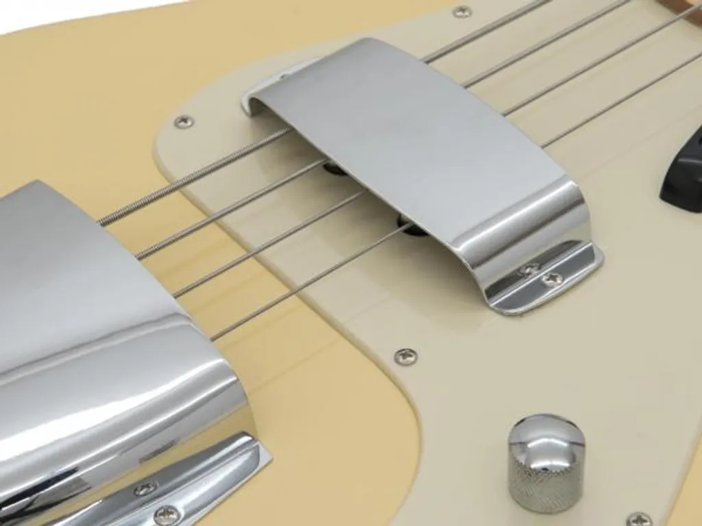 Basse DIMAVERY PB-550 E-Bass style vintage blond avec micro de précision