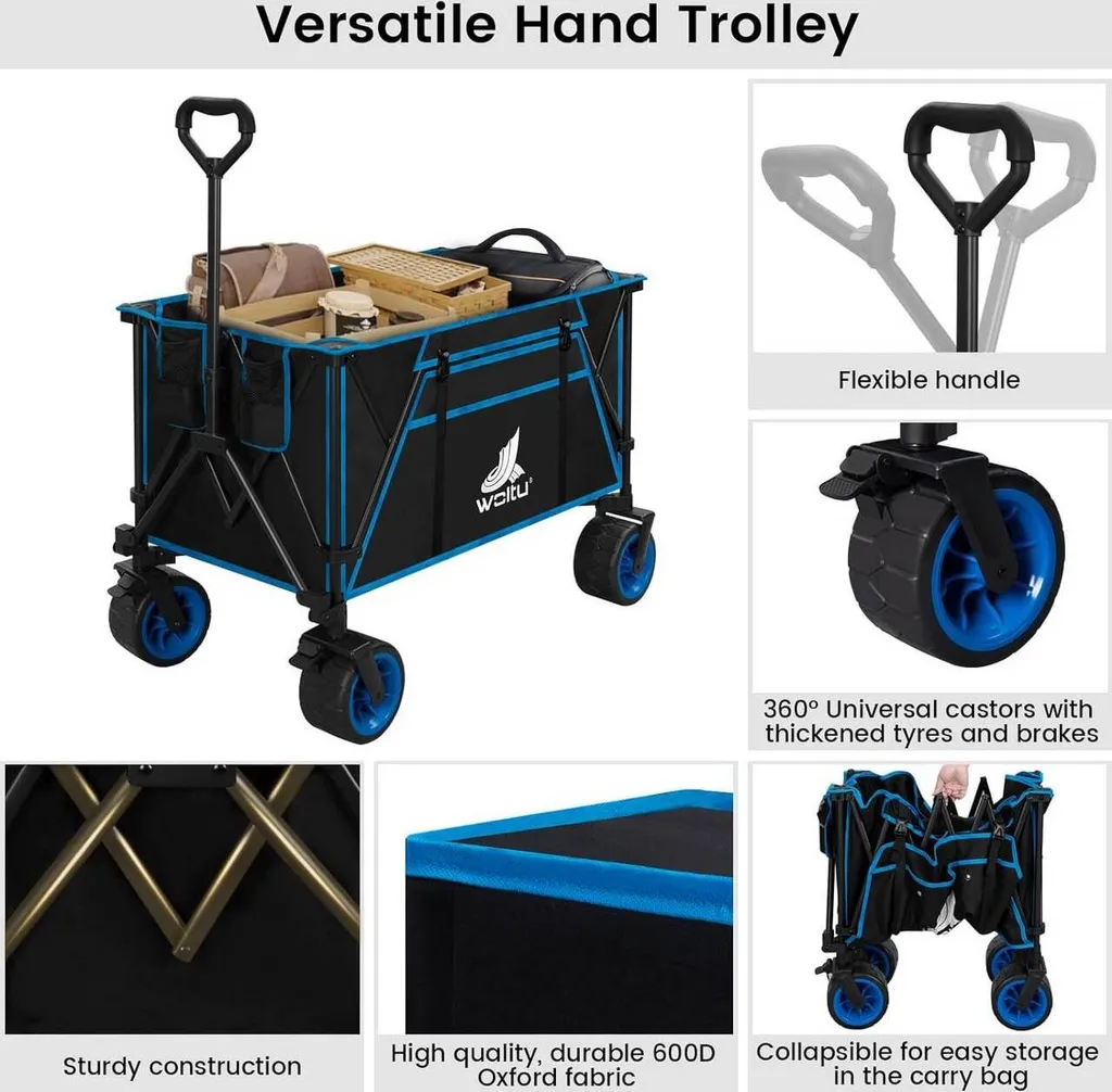 Chariot de transport grande capacité Rootz Ultimate - Pliable et solide