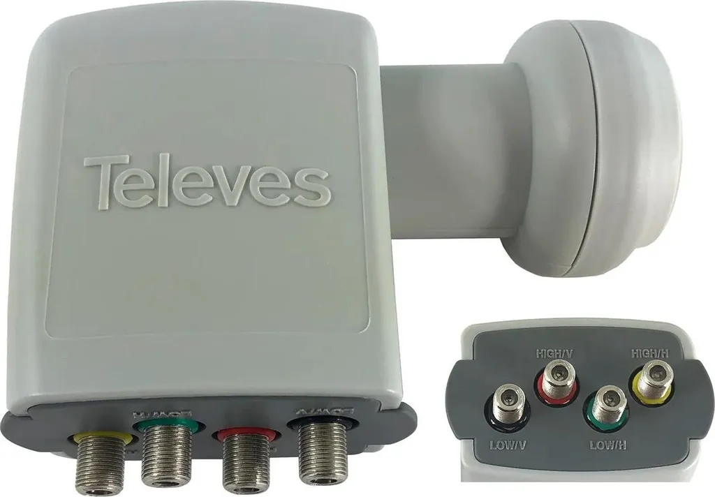 LNB Quattro Haute Performance 0,3 dB Televes SP44EN Réception Stable