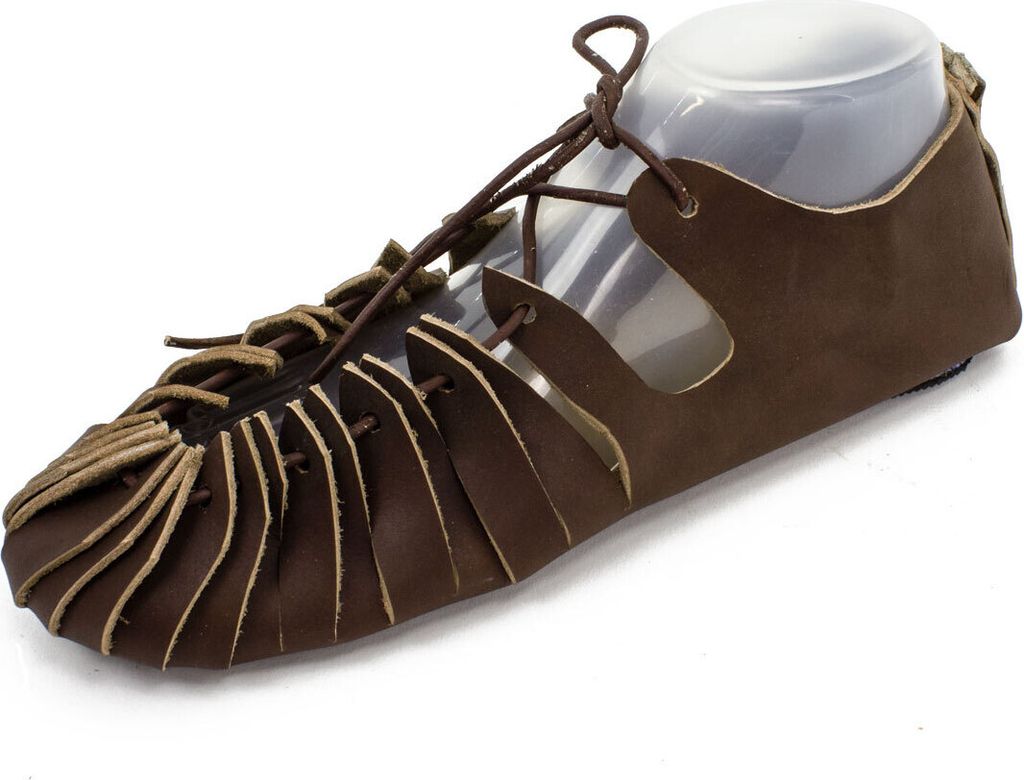 Germanische Schuhe oder Bundschuhe mit Gummisohle nach Oberflacht 6. Jahrhundert Frühmittelalter 36