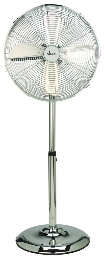 Ventilateur sur pied Niklas Newage Chrome en acier avec 4 pales 40 cm