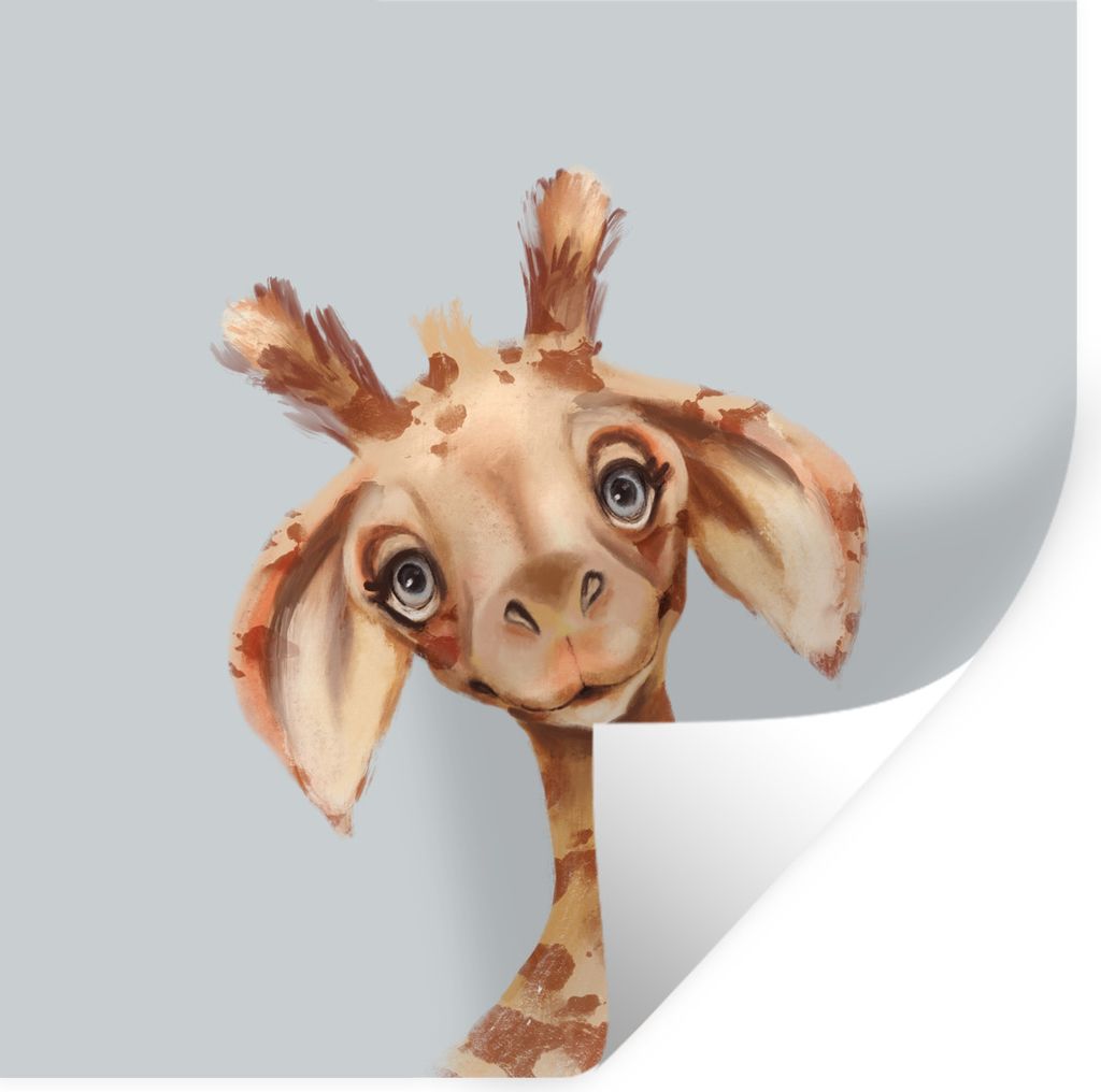 MuchoWow Wandtattoo Wandsticker Wandaufkleber Giraffe - Dschungel - Tier 100x100 cm Selbstklebend und Repositionierbar - Wierderverwendbar - Selb...