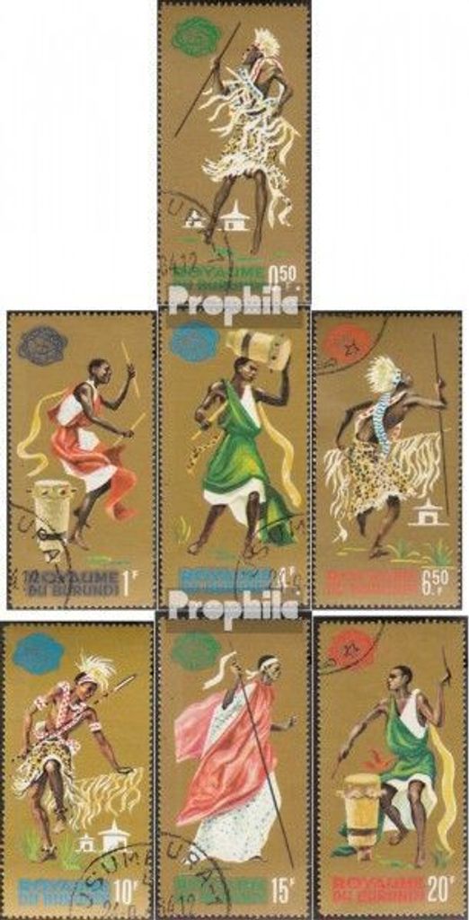 Briefmarken Burundi 1964 Mi 109A-115A (kompl.Ausg.) gestempelt Weltausstellung 1964/65