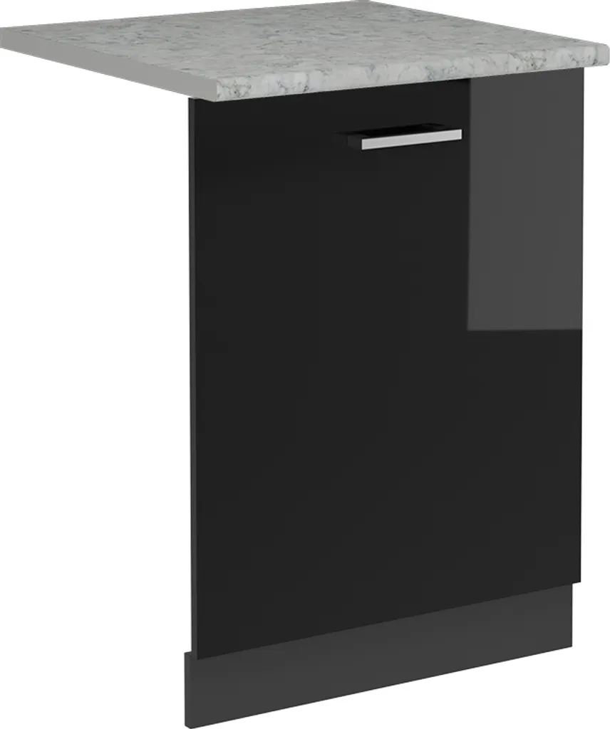 Porte Lave-vaisselle 60cm Noir Brillant Vicco R-Line Plan Marbre PT