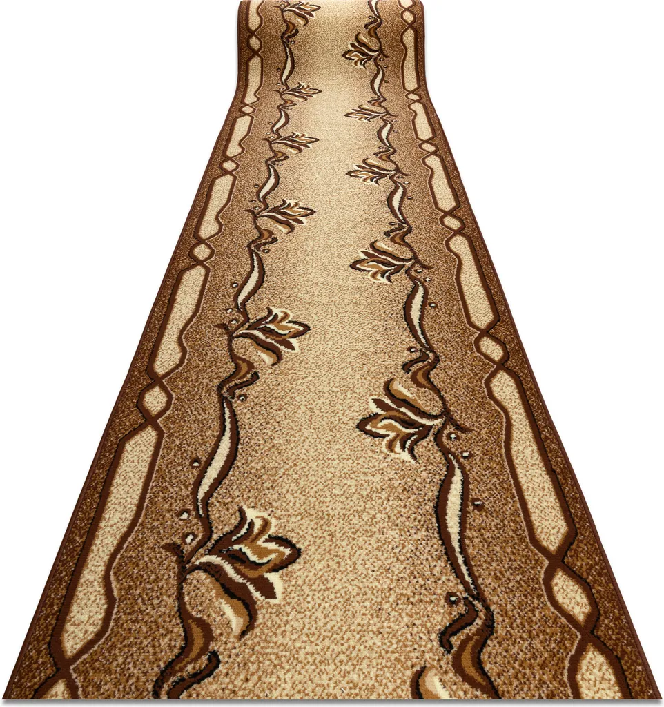 Tapis de course BCF KRZYŚ marron 70x510 cm pour couloir d'entrée