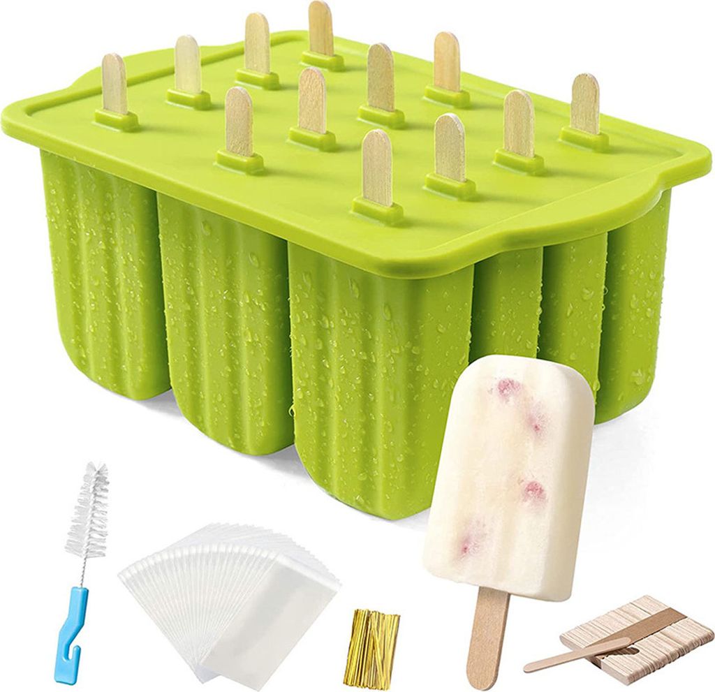 Eisform Silikon, 12 Popsicle Mold Mold Silikon Eisform Wiederverwendbare Popsicle Mold Leicht Aufzulösende Kinder Und Erwachsene BPA-Frei Popsicle...