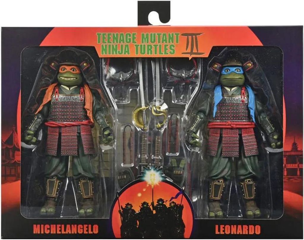 Ninja Turtles 3 Teenage Mutant Leonardo & Michelangelo pack 2 Figurs 18cm